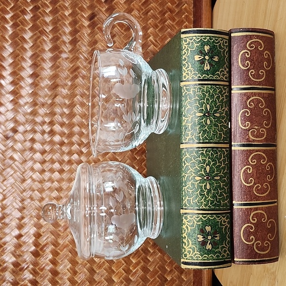 👉*VINTAGE* 3 PC PRINCESS HOUSE CRYSTAL HERITAGE CREAMER & LIDDED SUGAR BOWL - Picture 10 of 10